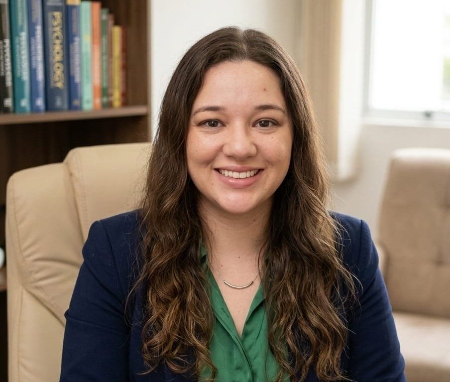 Tatiane Campos, psicóloga, em seu consultório